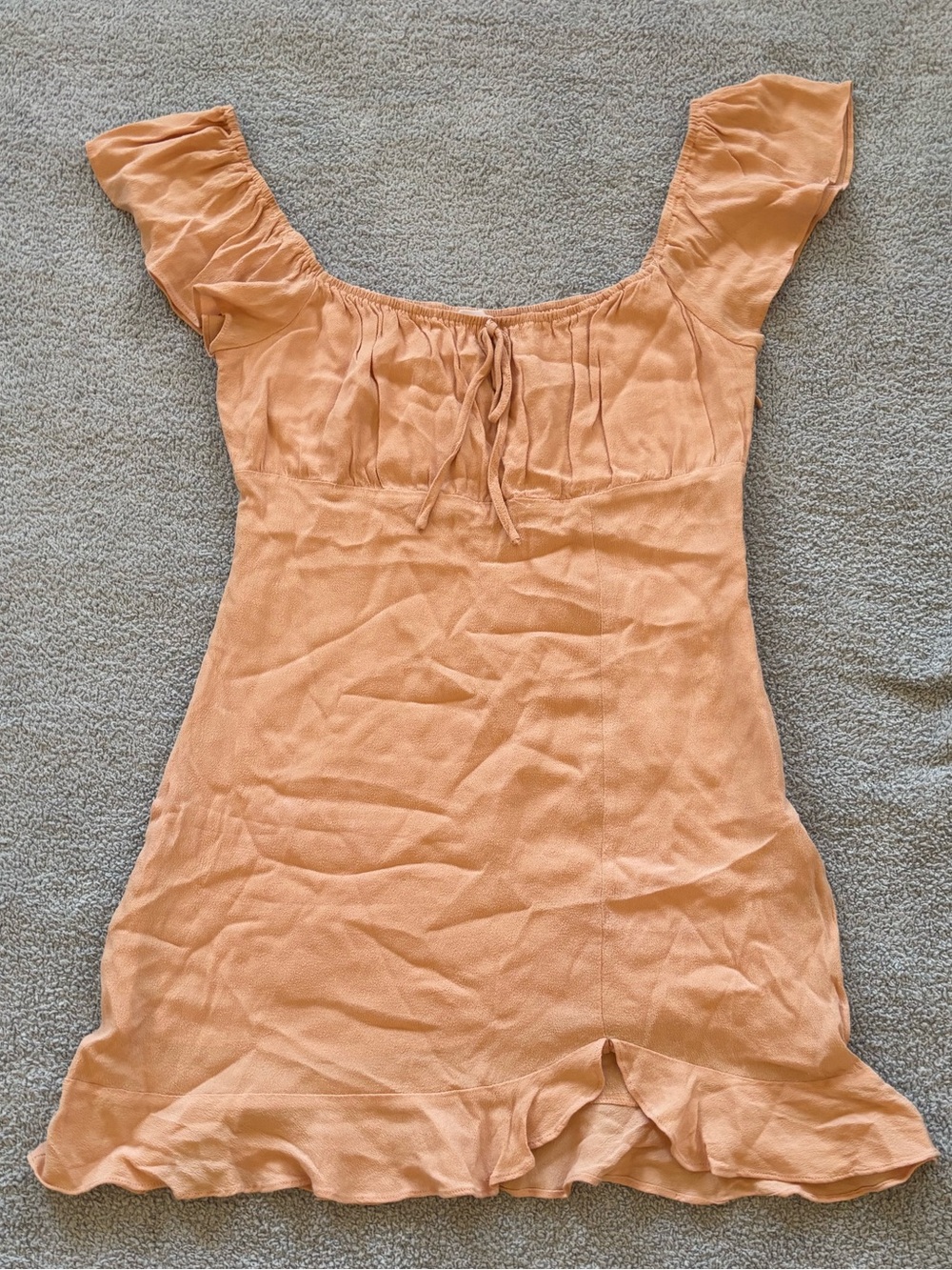Le Lis Peach Ruffle Mini Dress